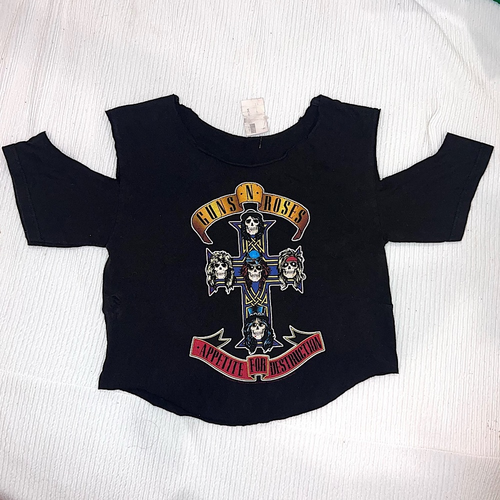 NWT upcycled vintage Guns N’ Roses cropped graphic tee